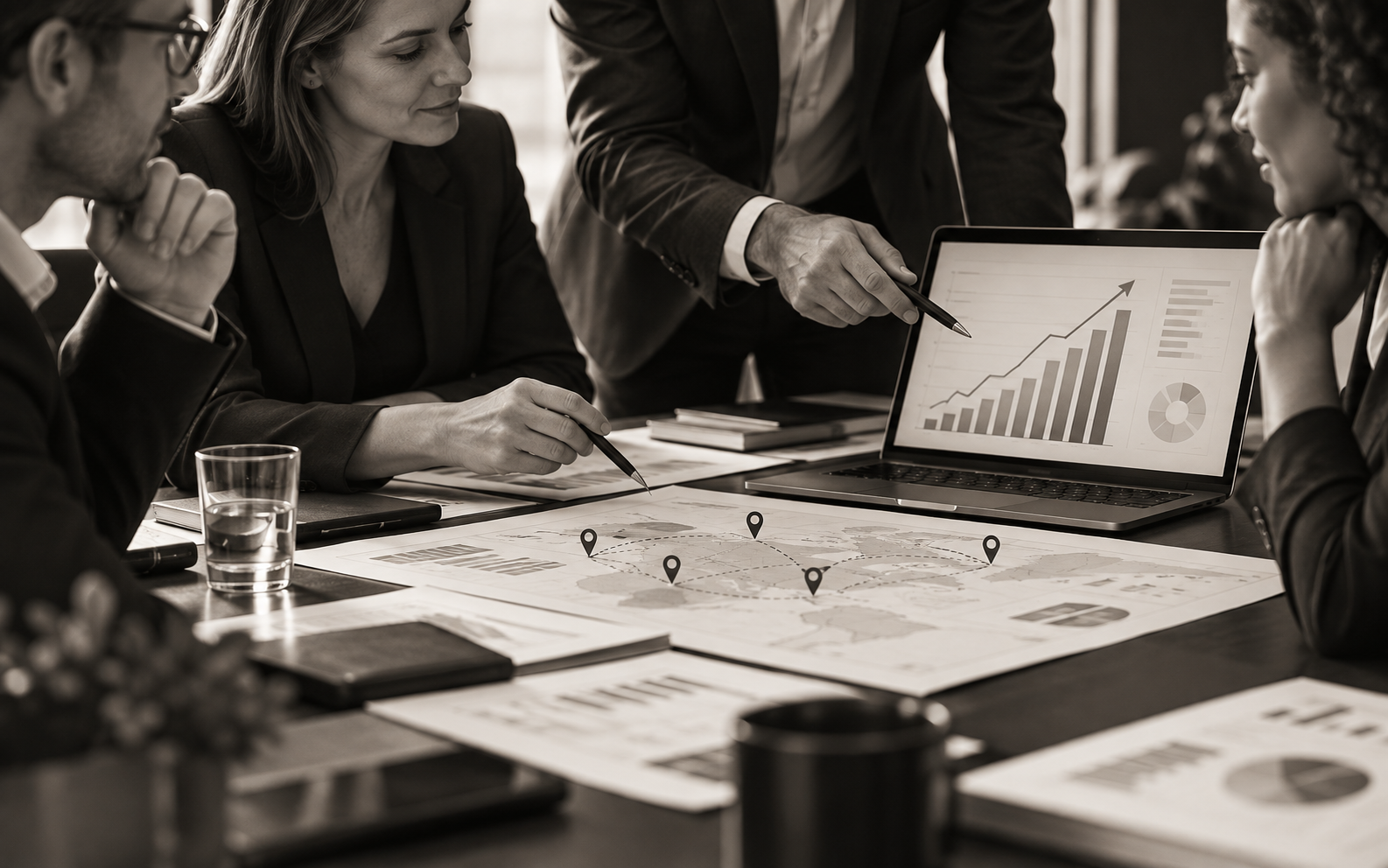 Strategy team reviewing portfolio growth and expansion plans